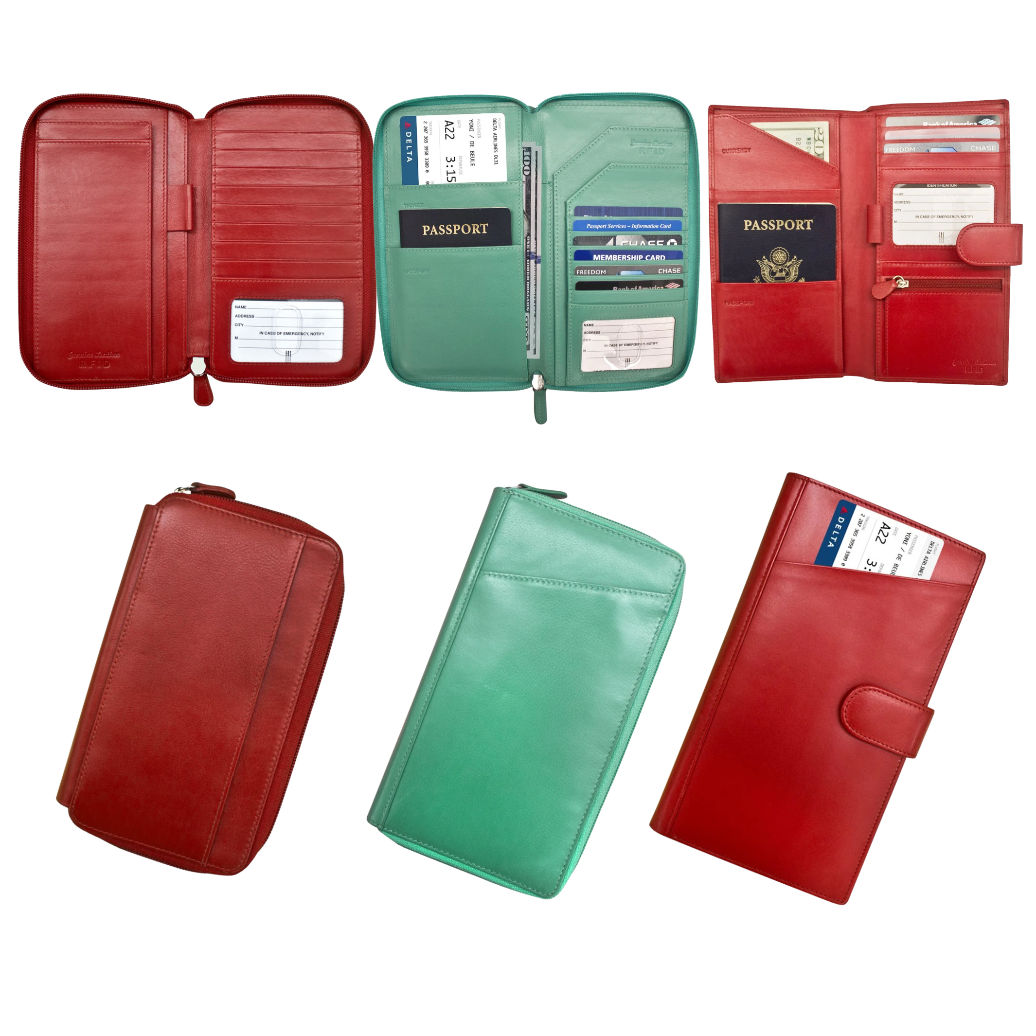 Leather Travel Document Organizers