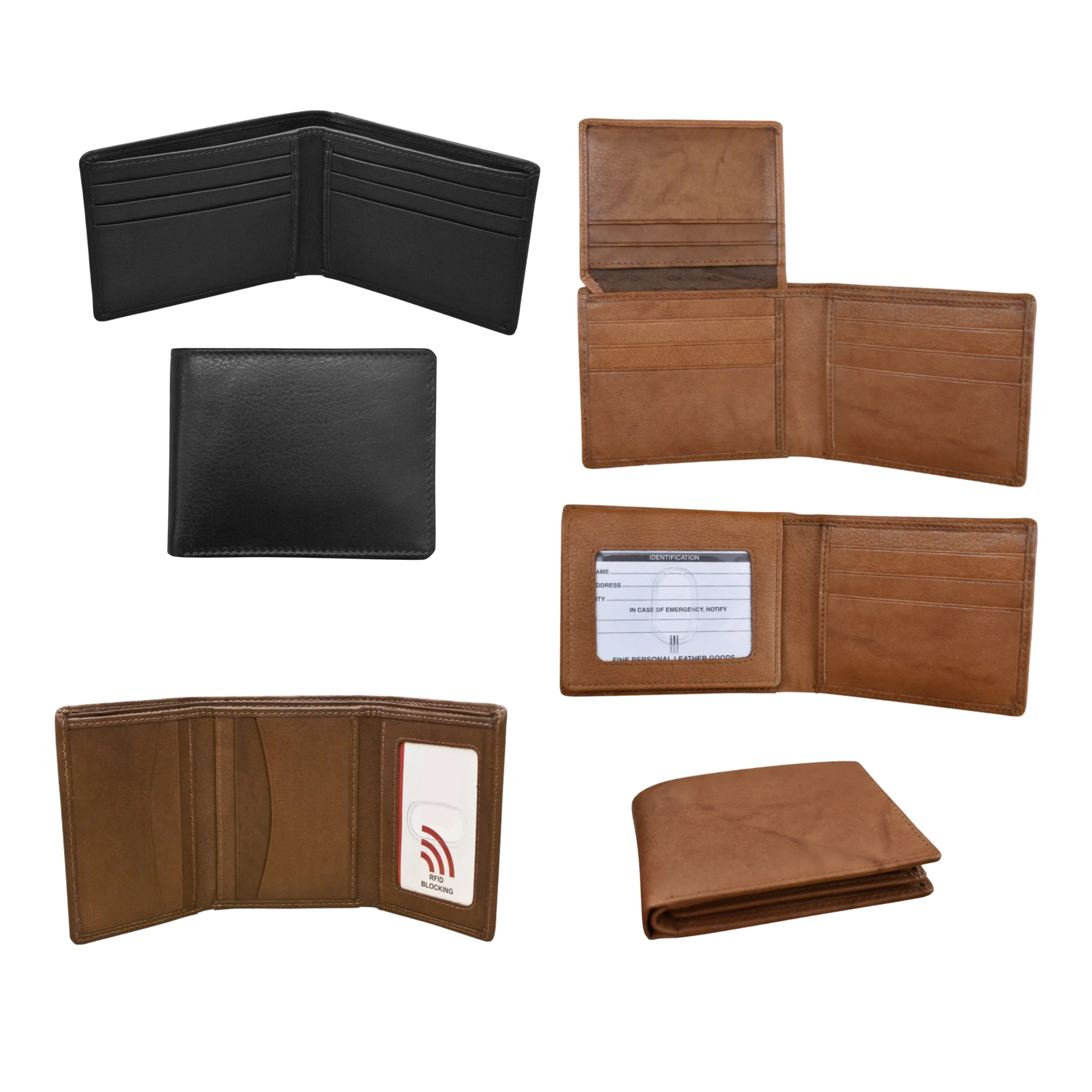Men's Bifold and Trifold Leather Wallets