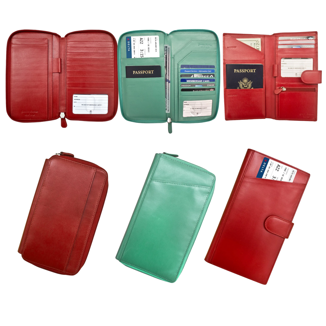 Leather Travel Document Organizers