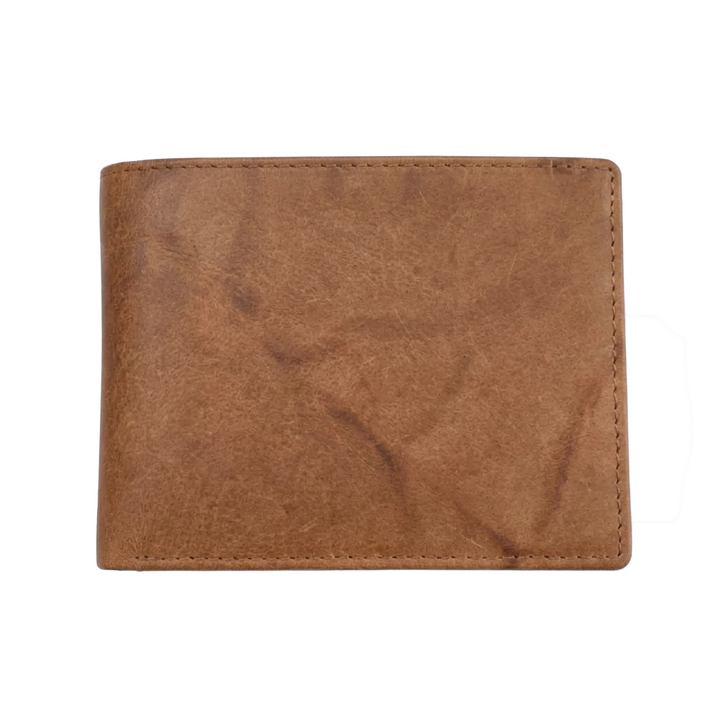 Personalized Leather Bifold Wallet with Flip-Up ID Window and RFID