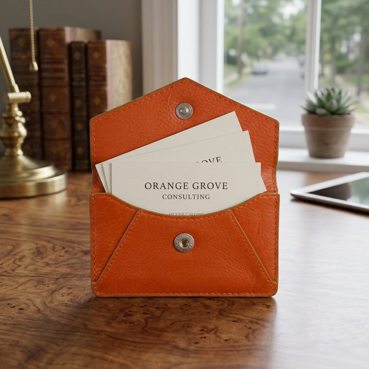 Personalized Leather Business Card Holder