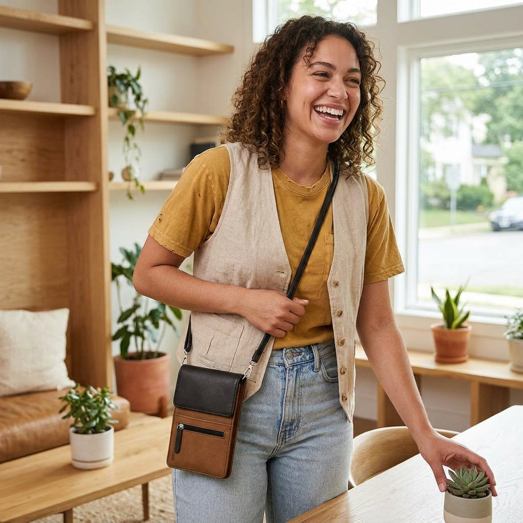 Personalized Crossbody Leather Travel Organizer