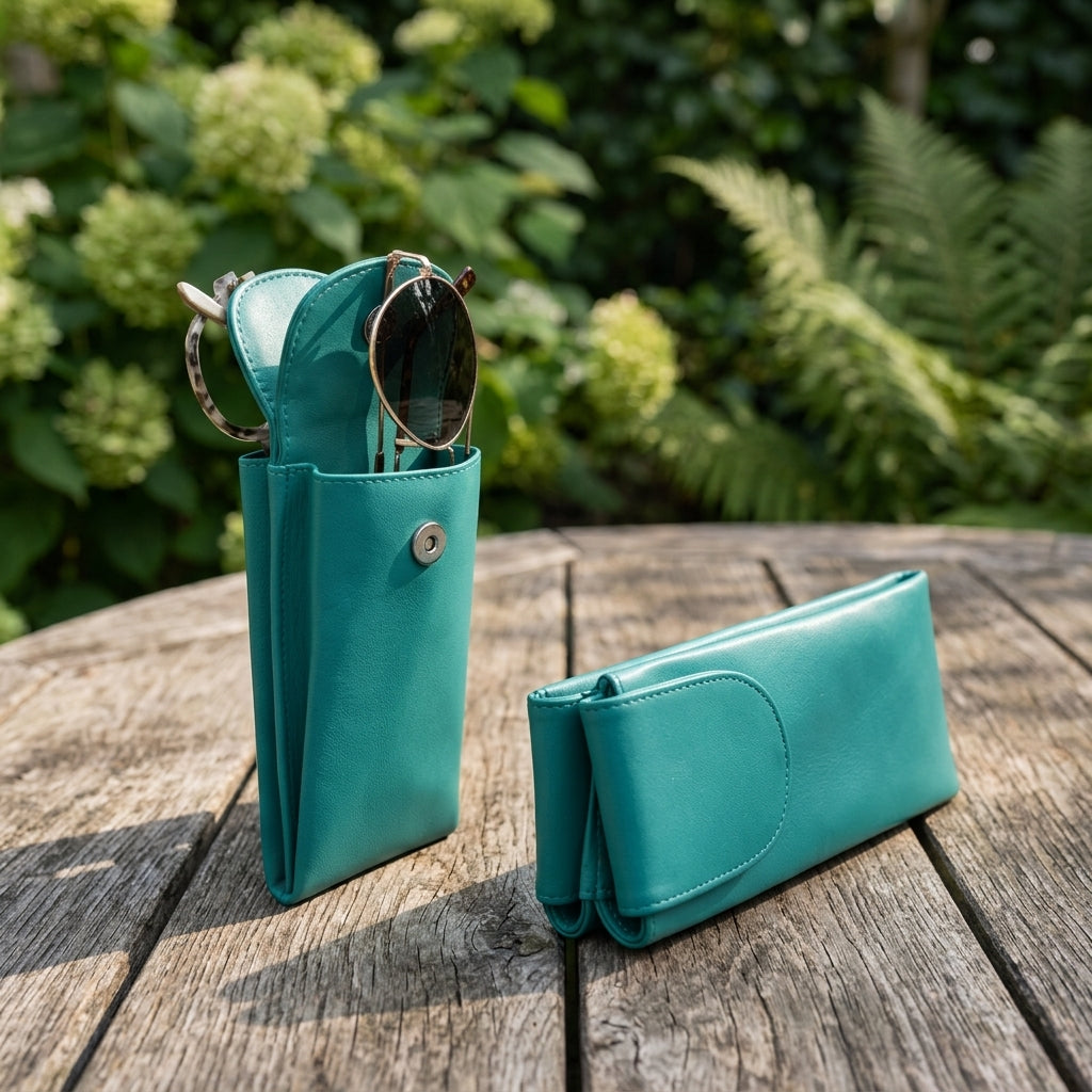 Personalized Double Leather Eyeglass Case