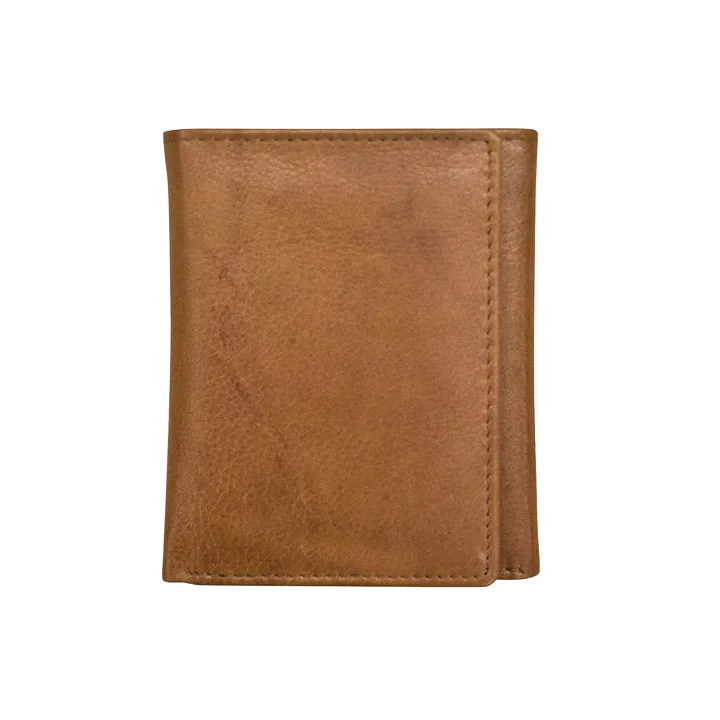 Tri-Fold Leather Wallet with Interior I.D. window