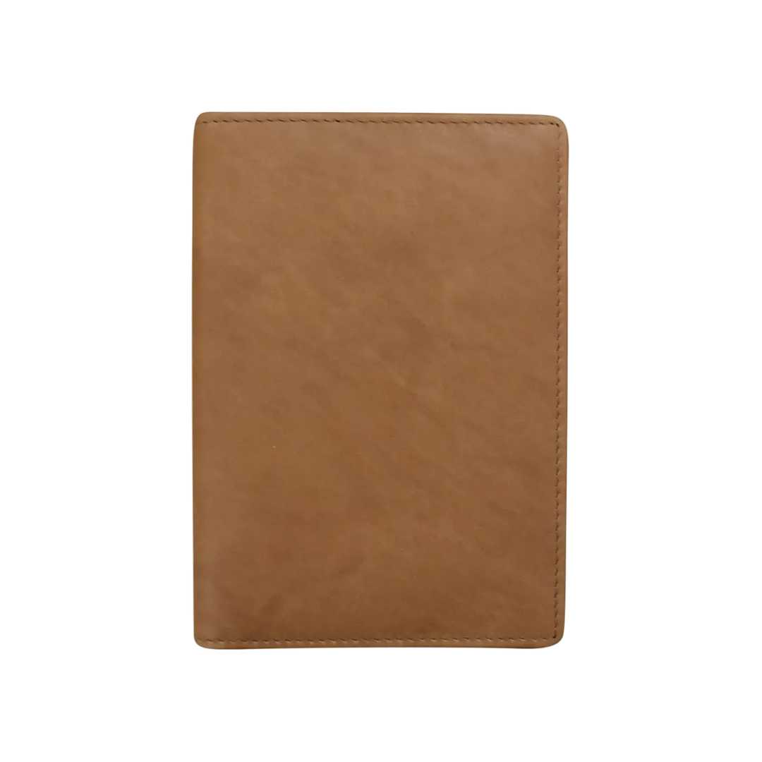 Antique saddle passport cover, closed
