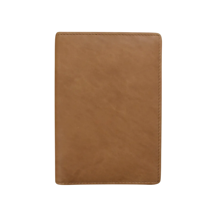 Antique saddle passport cover, closed