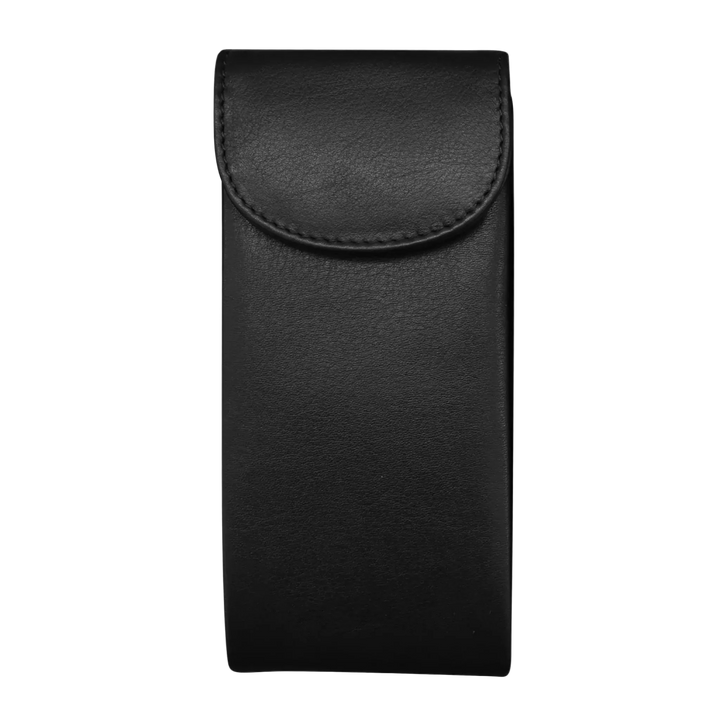 Black leather double eyeglass case
