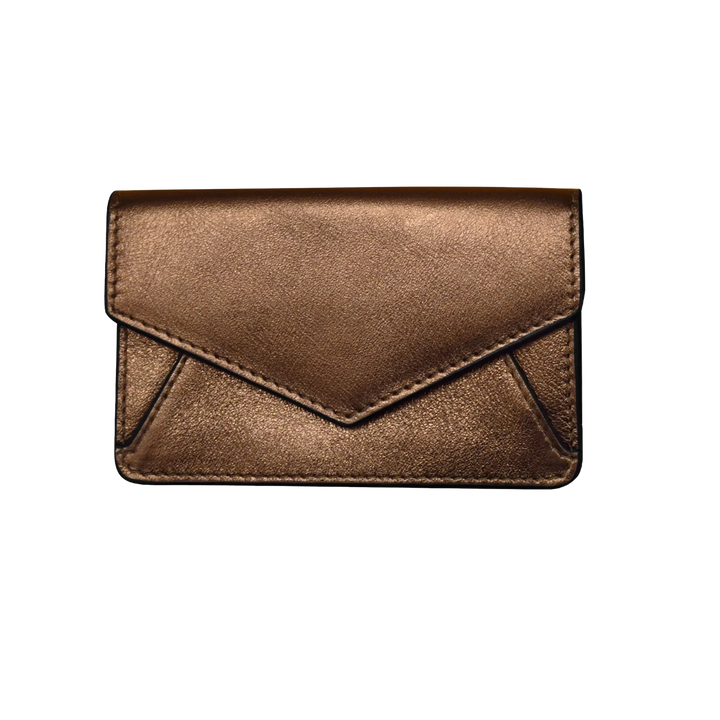 Bronze leather business card holder