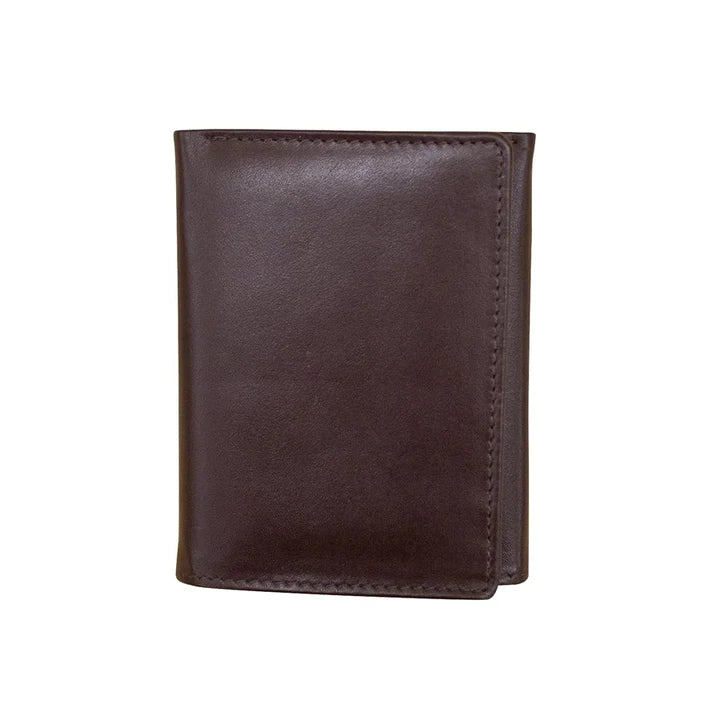 Tri-Fold Leather Wallet with Interior I.D. window