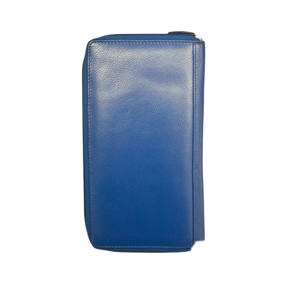 Zipped Travel Wallet for passports, tickets, currencies, 7 credit cards and other documents