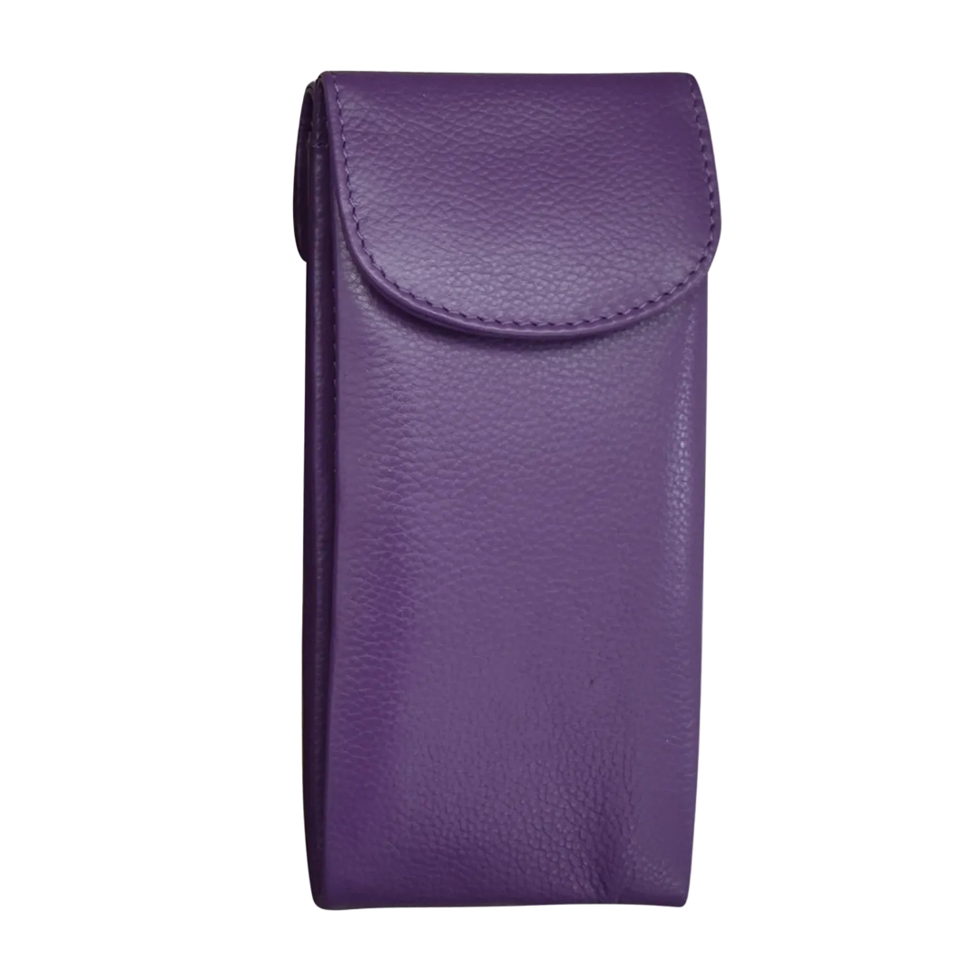 Purple leather double eyeglass case