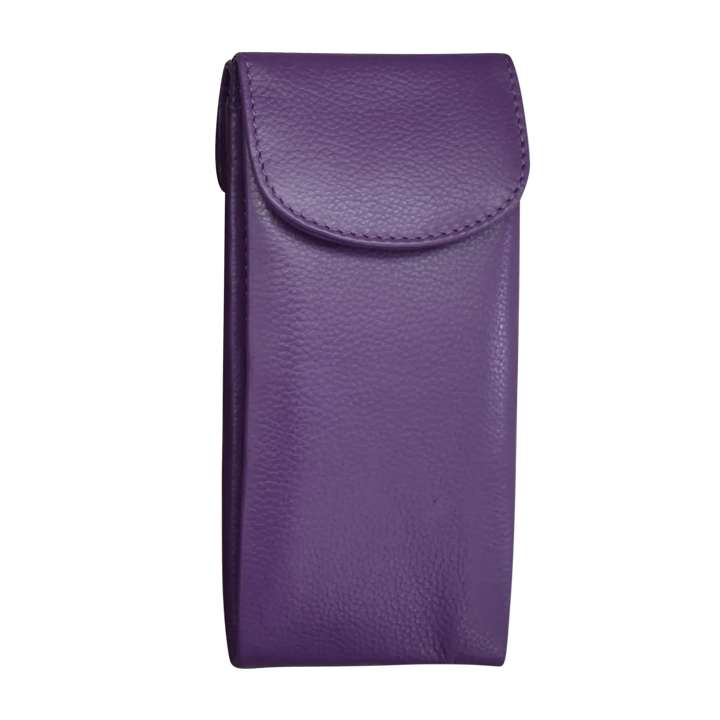 Purple leather double eyeglass case