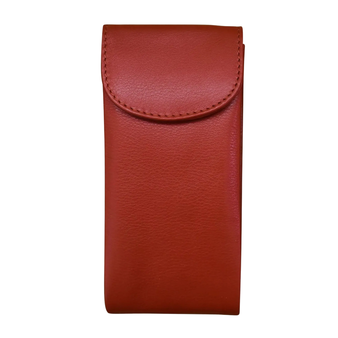 Red leather double eyeglass case