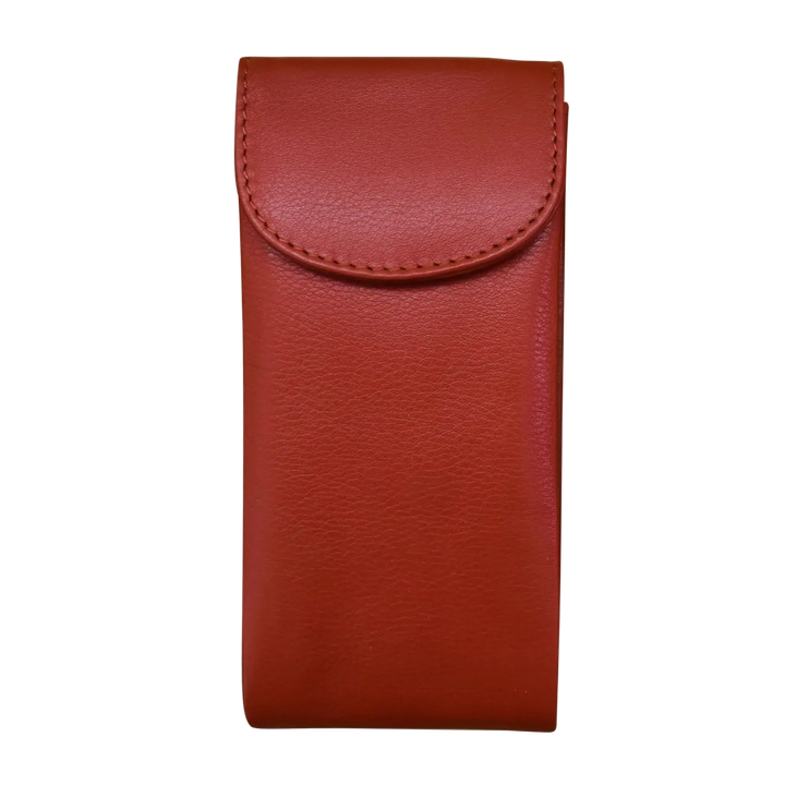 Red leather double eyeglass case
