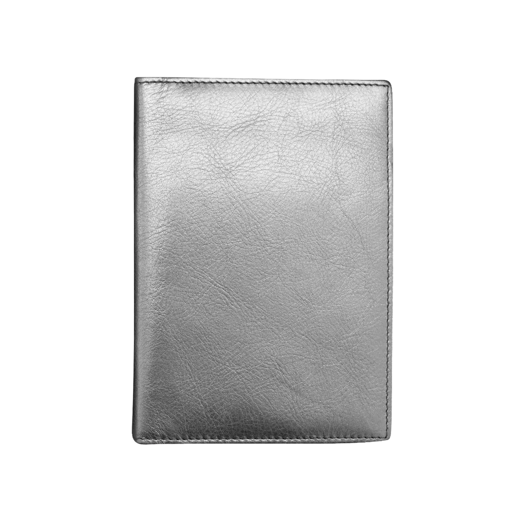 Silver passport cover, closed