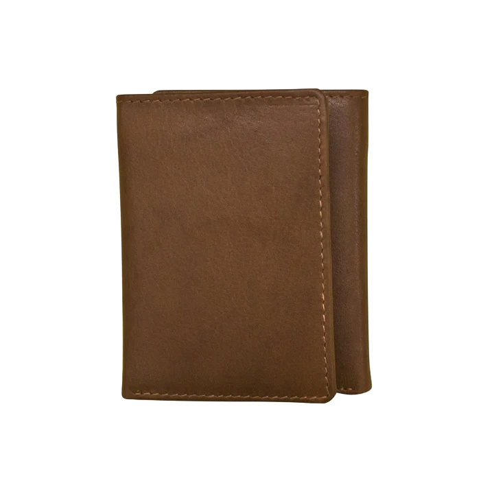 Tri-Fold Leather Wallet with Interior I.D. window