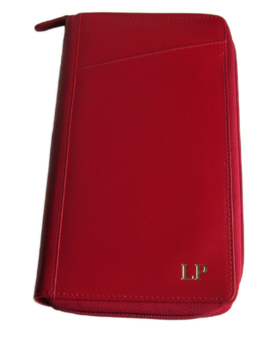 Leather Travel Wallet for passports, tickets, currencies, 8 credit cards and other documents