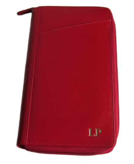 Leather Travel Wallet for passports, tickets, currencies, 8 credit cards and other documents
